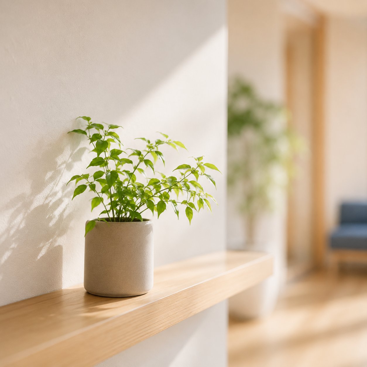 棚の上の観葉植物