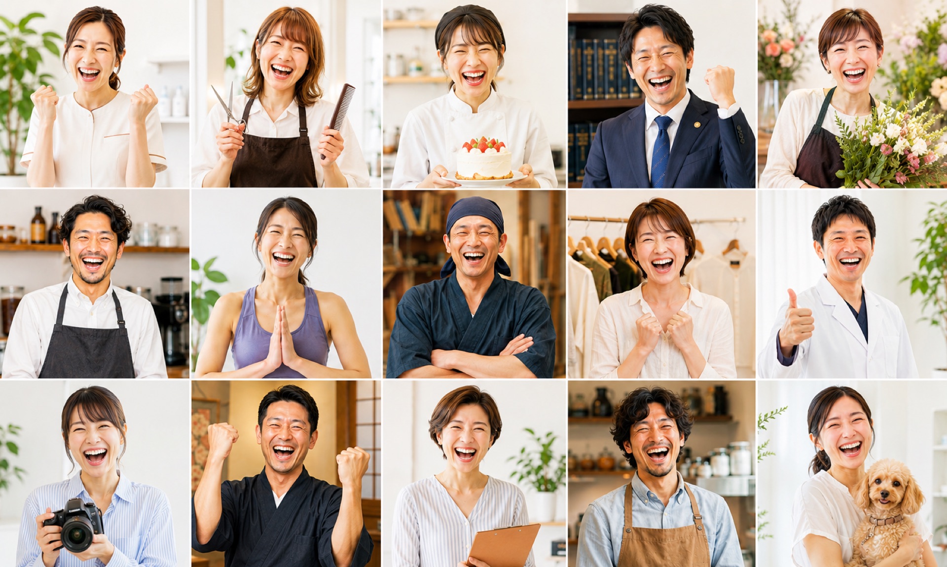 さまざまな業種の個人事業主のみなさん